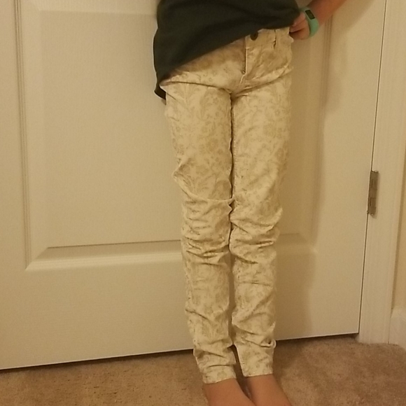 Girl's Abercrombie Kids NEW Cream & Gold Pants 10 - Picture 6 of 7